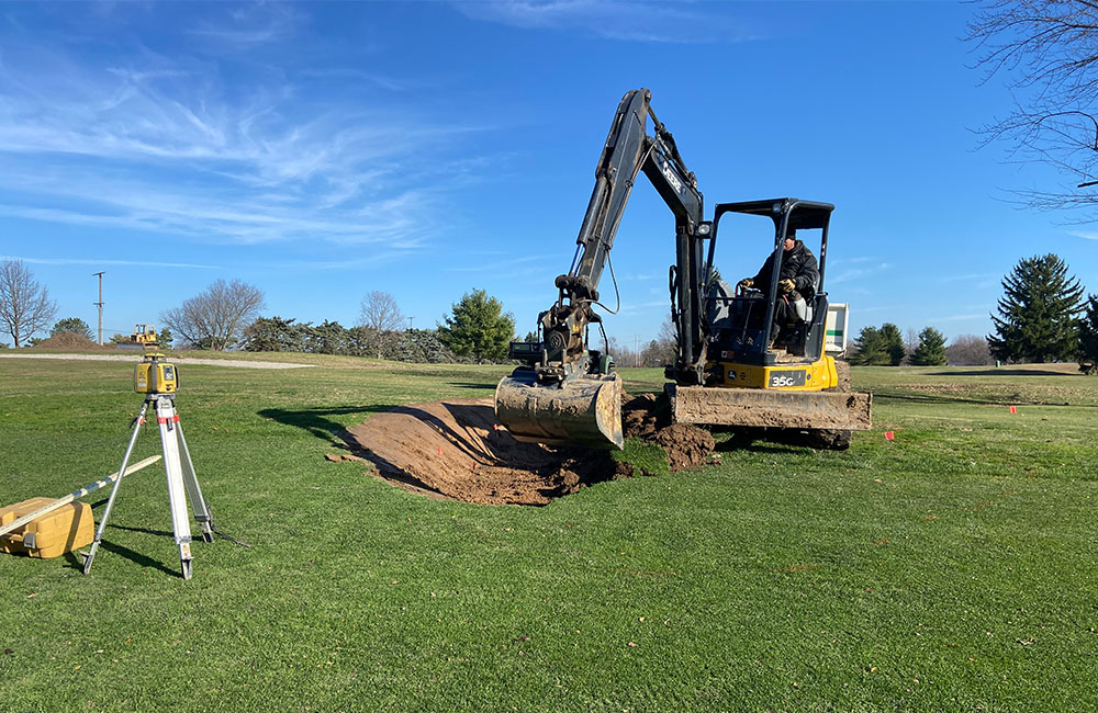 PRCC Bunker Construction Hole 9 Fairway